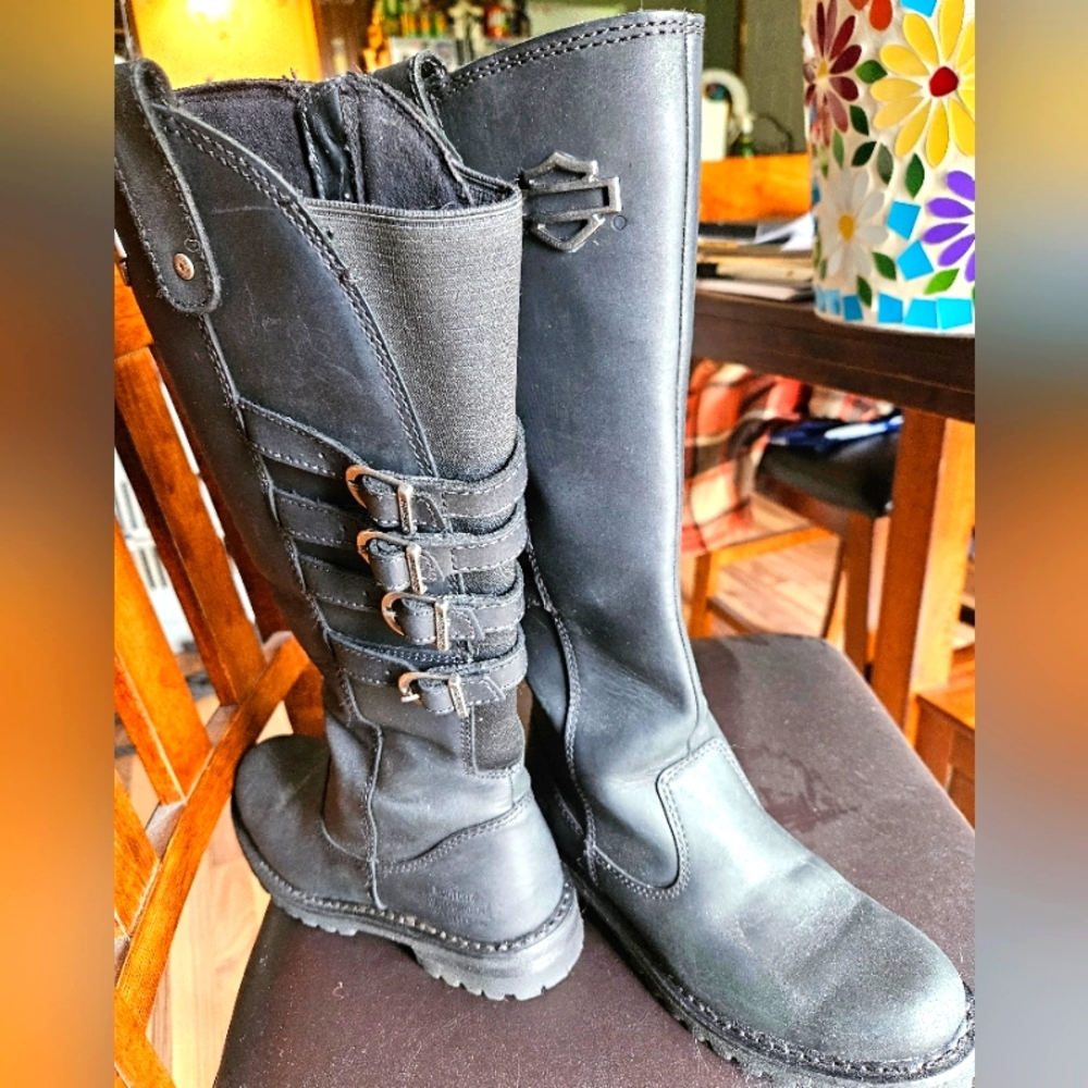 Harley Davison "Josi" Black Leather Boots EUC